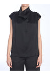 Toteme-OUTLET-SALE-Black Collared Sleeveless Top-ARCHIVIST