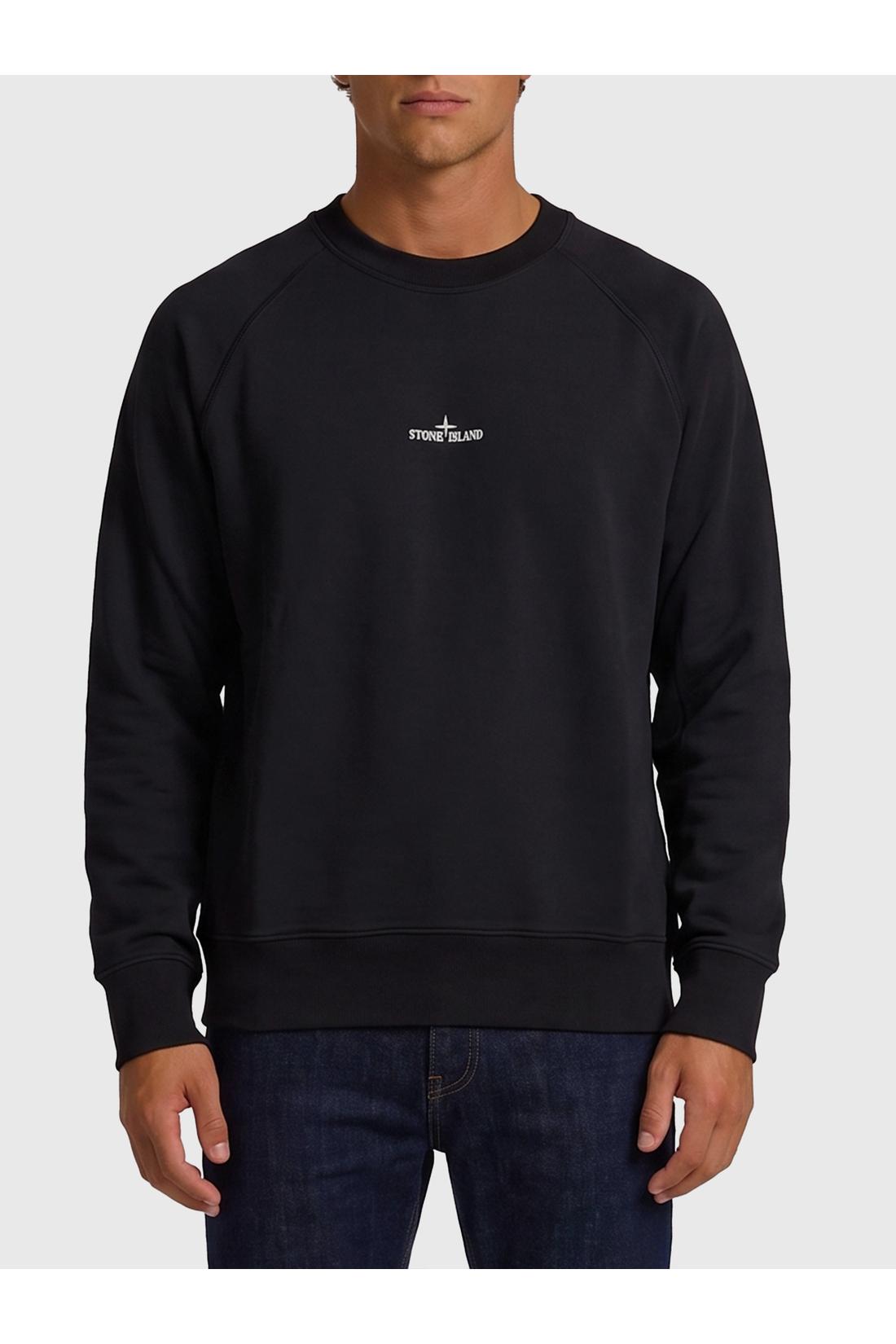 Stone Island-OUTLET-SALE-Black Desert print crewneck sweatshirt-ARCHIVIST