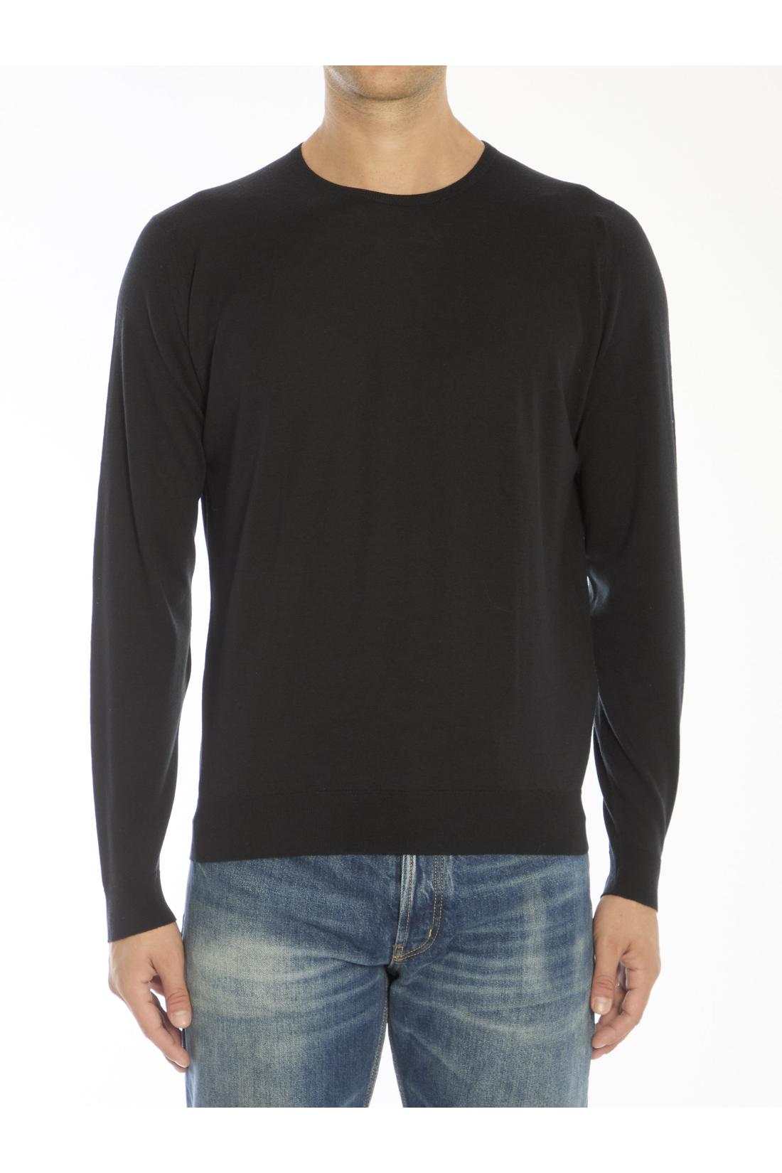 John Smedley-OUTLET-SALE-Black Lundy sweater-ARCHIVIST