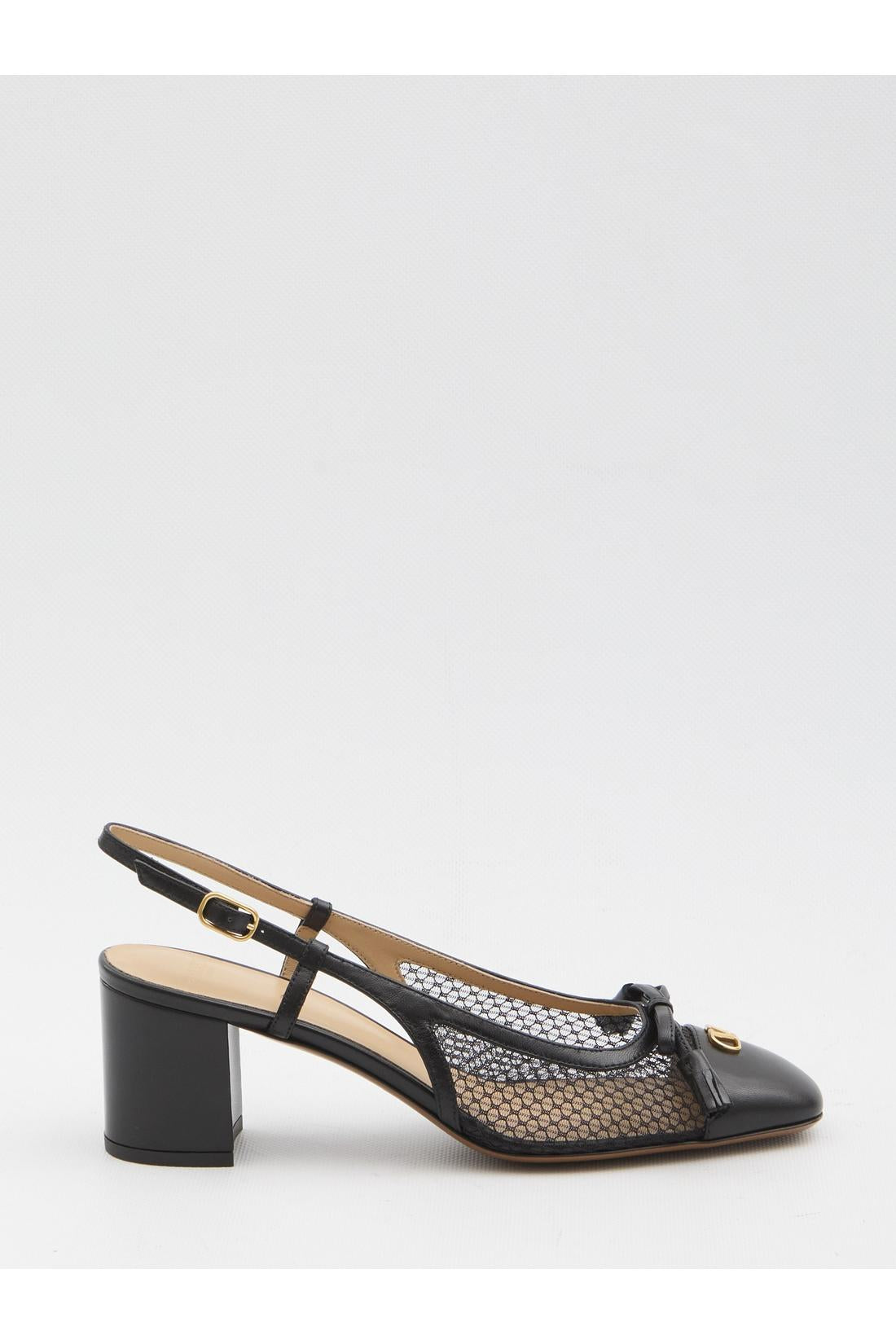 Valentino Garavani-OUTLET-SALE-Black Valet Du Roi slingback pumps-ARCHIVIST