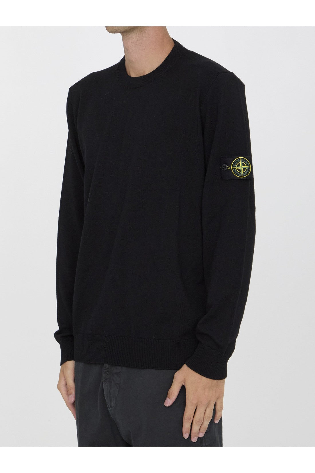 STONE ISLAND-OUTLET-SALE-Black Wool Jumper-ARCHIVIST