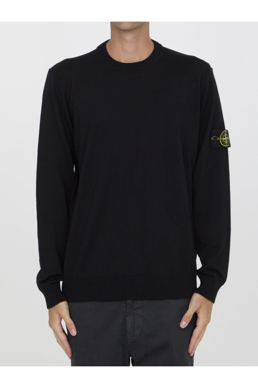 STONE ISLAND-OUTLET-SALE-Black Wool Jumper-ARCHIVIST