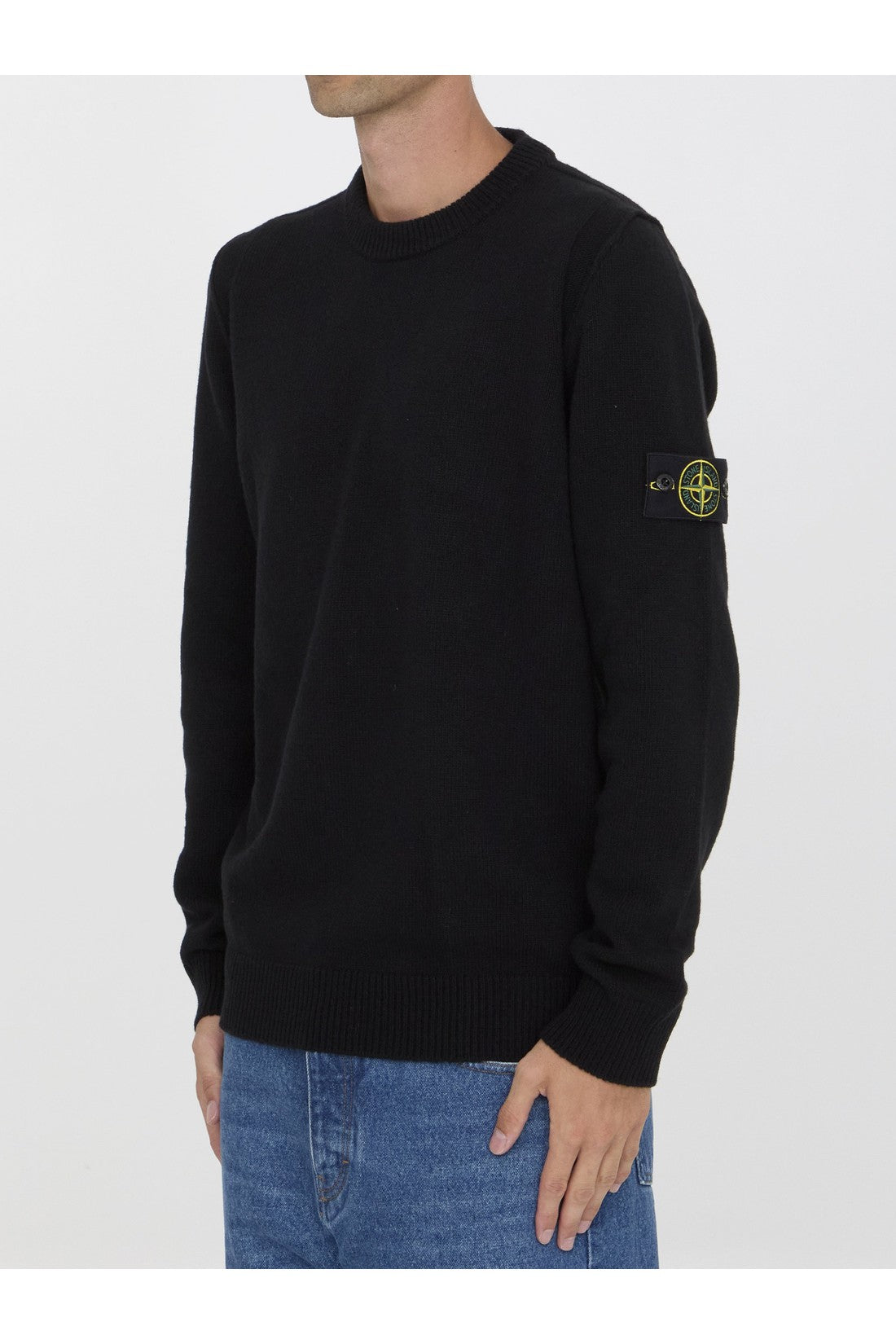 STONE ISLAND-OUTLET-SALE-Black Wool sweater-ARCHIVIST