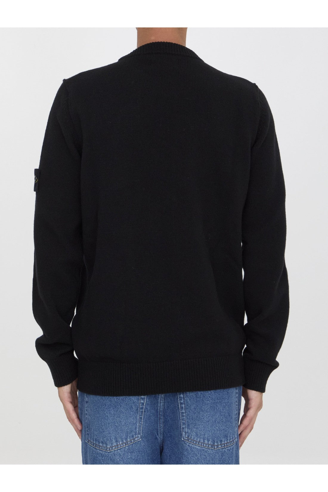 STONE ISLAND-OUTLET-SALE-Black Wool sweater-ARCHIVIST