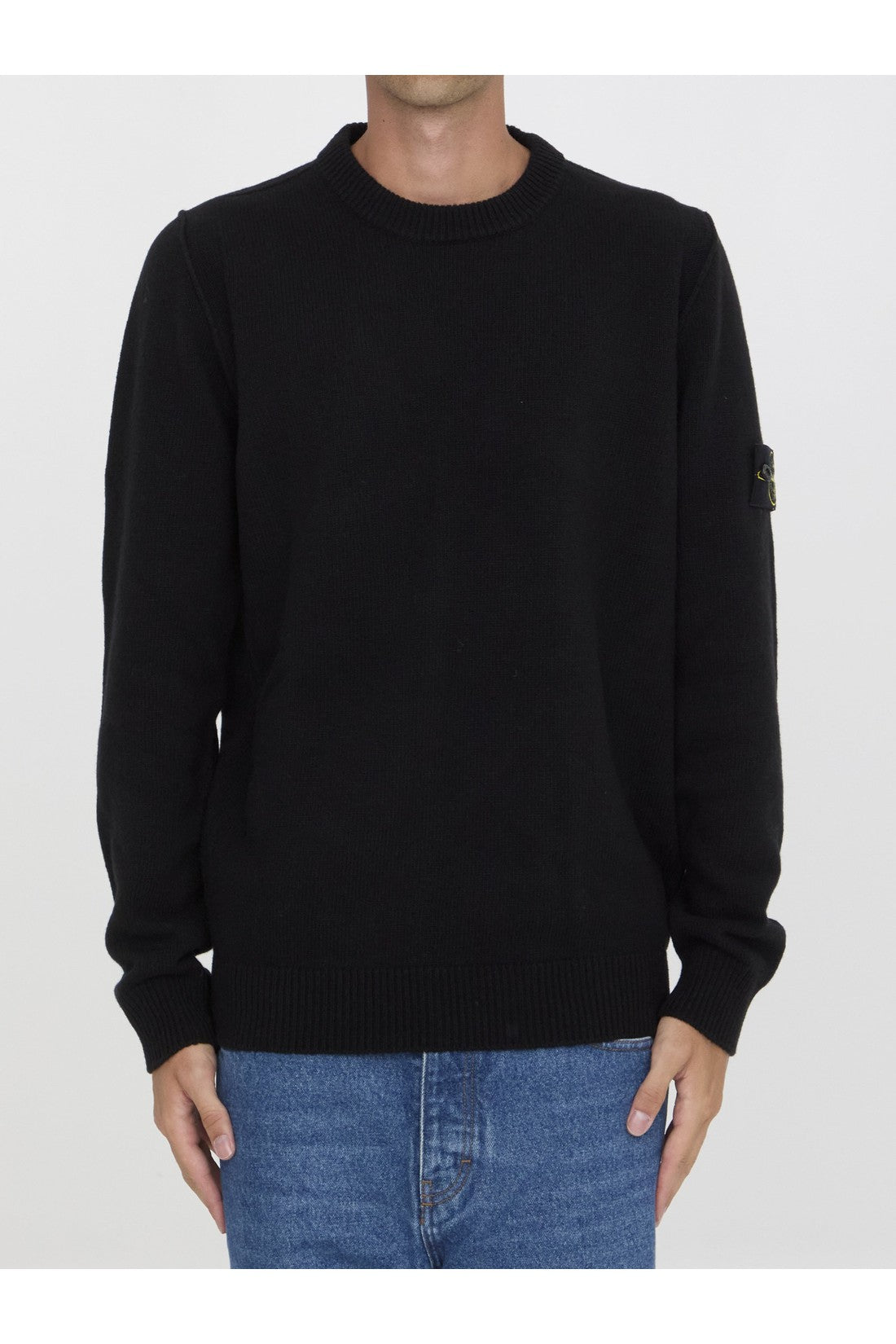 STONE ISLAND-OUTLET-SALE-Black Wool sweater-ARCHIVIST