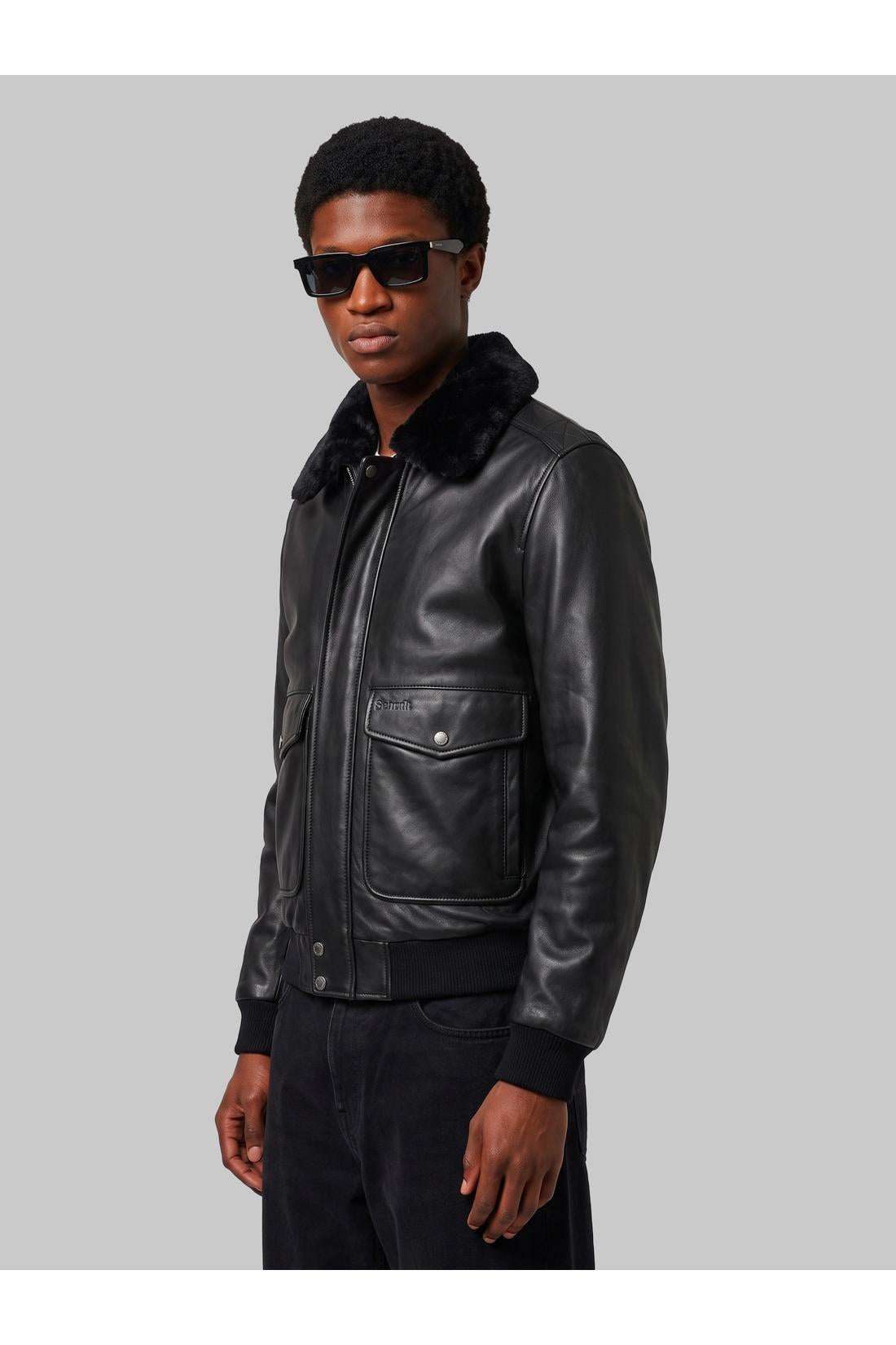 Schott nyc-OUTLET-SALE-Black aviator bomber-ARCHIVIST