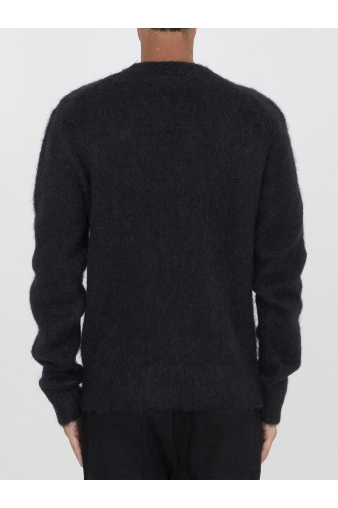 AMI PARIS-OUTLET-SALE-Black brushed sweater-ARCHIVIST