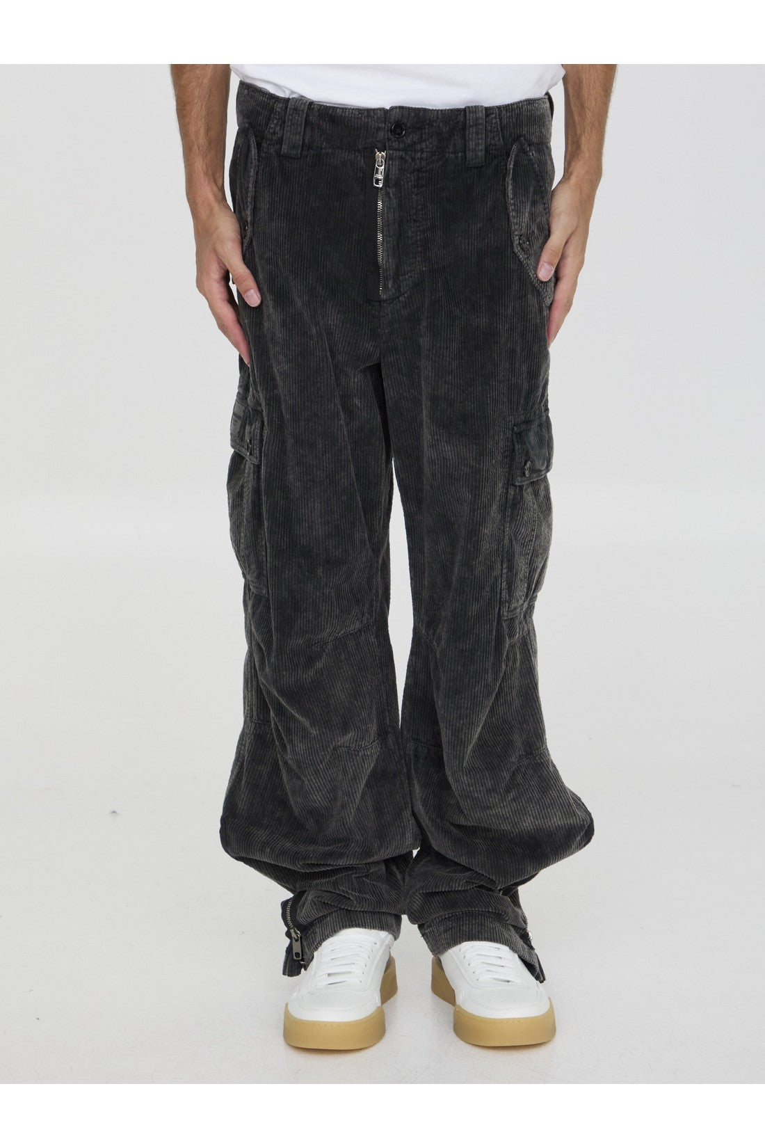 DOLCE&GABBANA-OUTLET-SALE-Black combat pants-ARCHIVIST