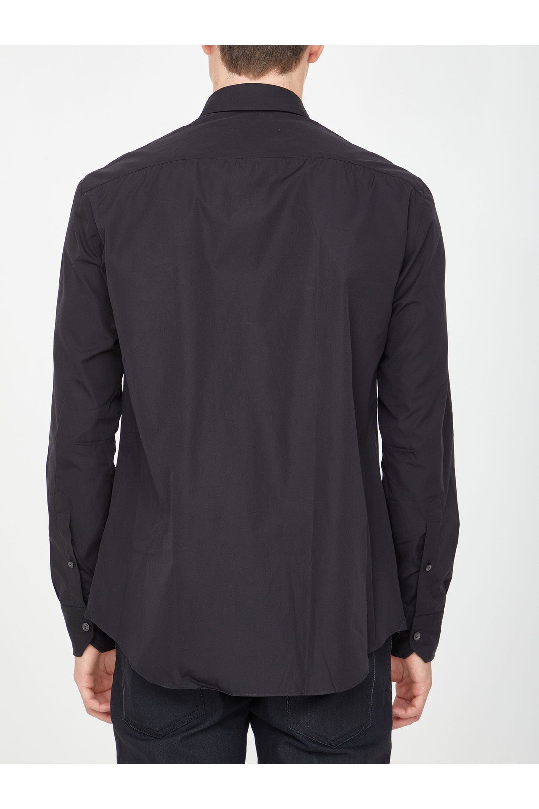 SALVATORE PICCOLO-OUTLET-SALE-Black cotton shirt-ARCHIVIST