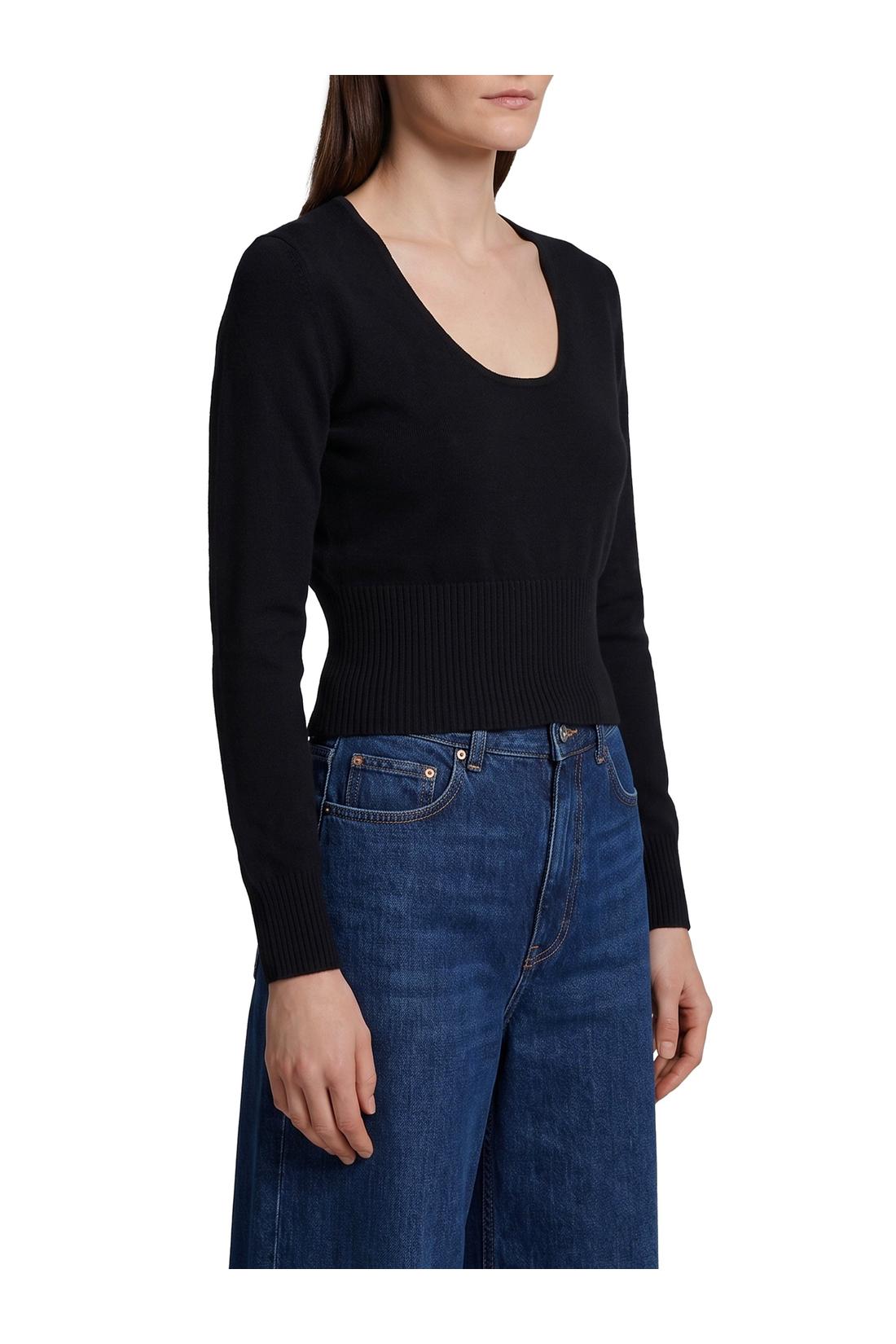 Max Mara-OUTLET-SALE-Black crewneck Vetta top-ARCHIVIST