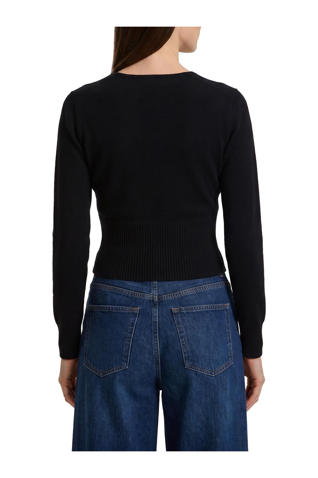 Max Mara-OUTLET-SALE-Black crewneck Vetta top-ARCHIVIST