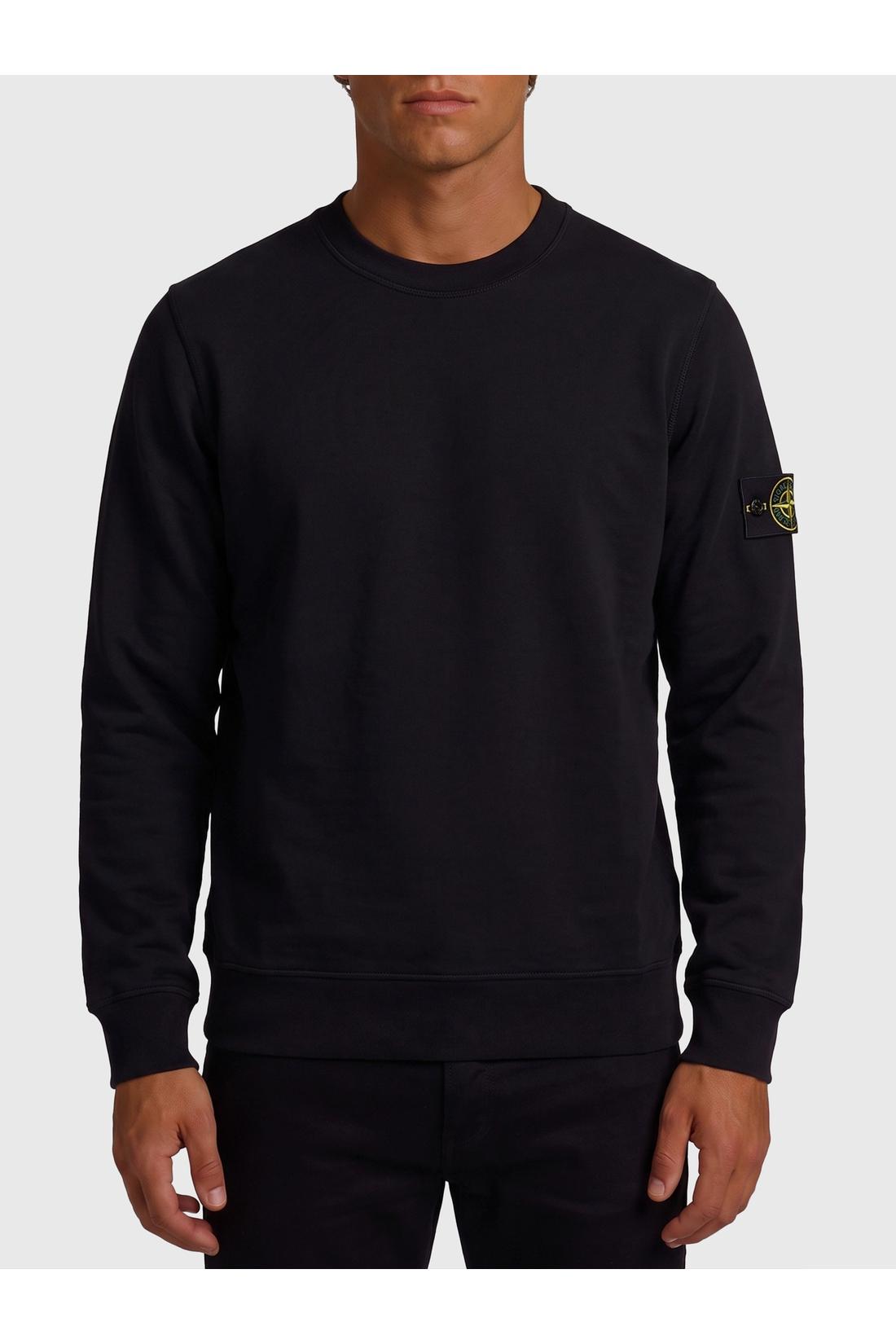 Stone Island-OUTLET-SALE-Black crewneck sweatshirt-ARCHIVIST