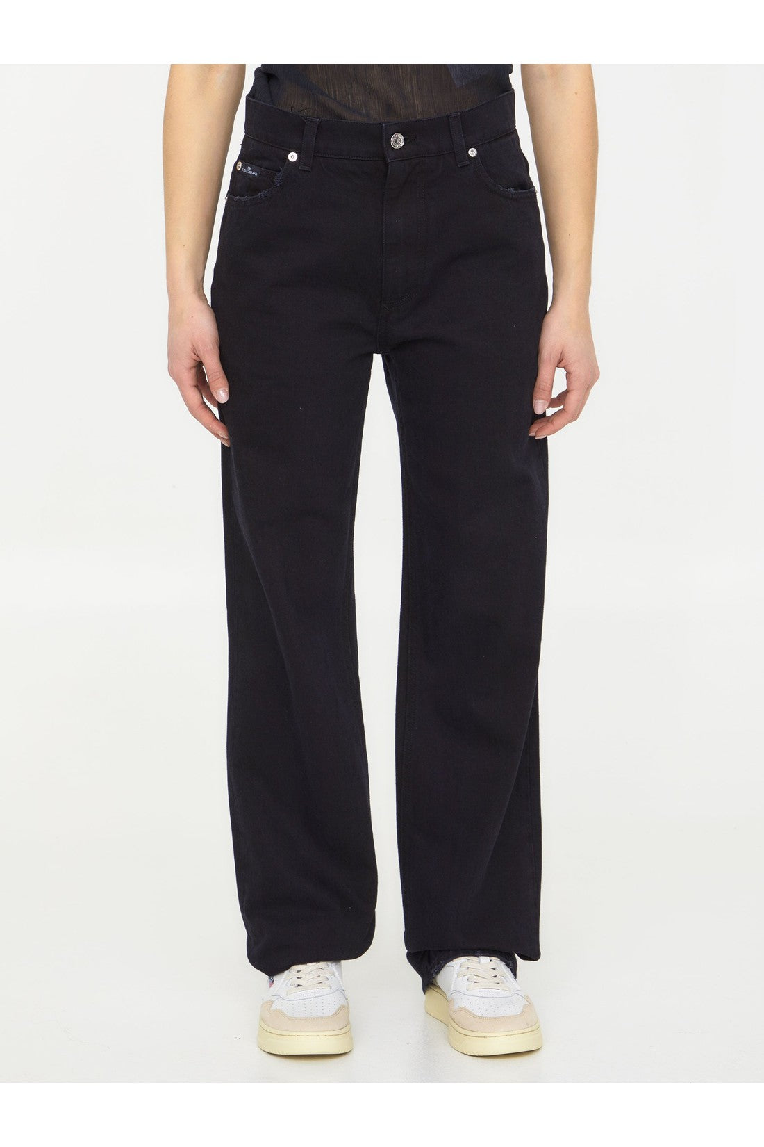 DOLCE&GABBANA-OUTLET-SALE-Black denim jeans-ARCHIVIST