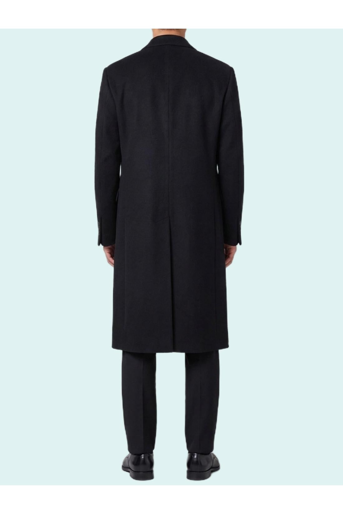 Lardini-OUTLET-SALE-Black double-breasted coat-ARCHIVIST