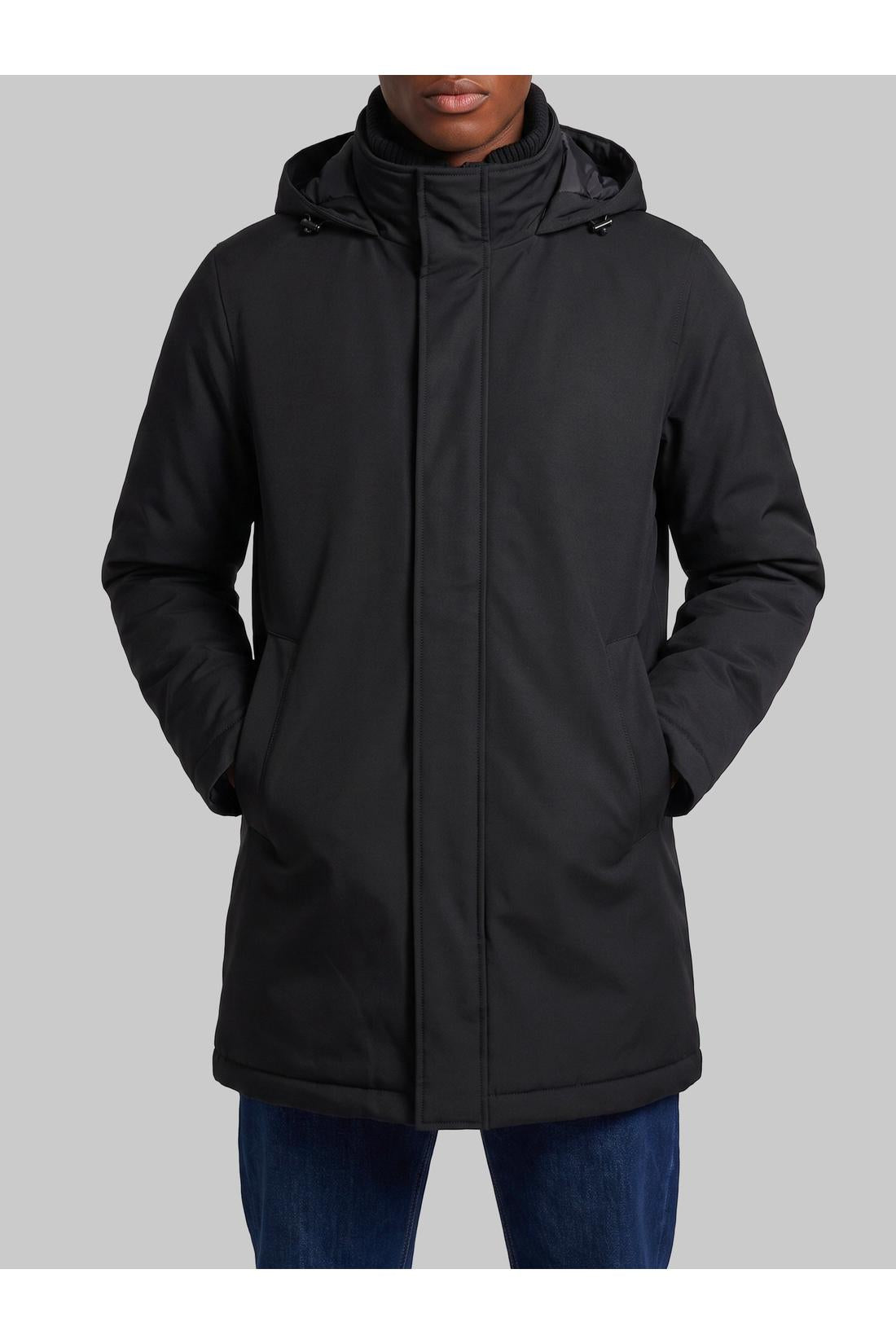 Herno-OUTLET-SALE-Black knit-collar jacket-ARCHIVIST
