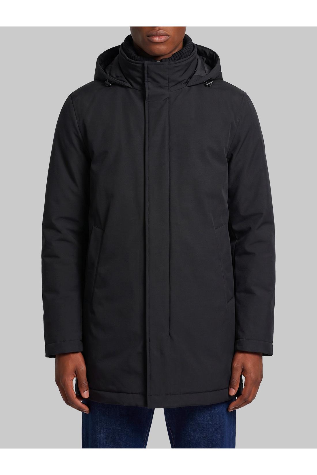Herno-OUTLET-SALE-Black knit-collar jacket-ARCHIVIST