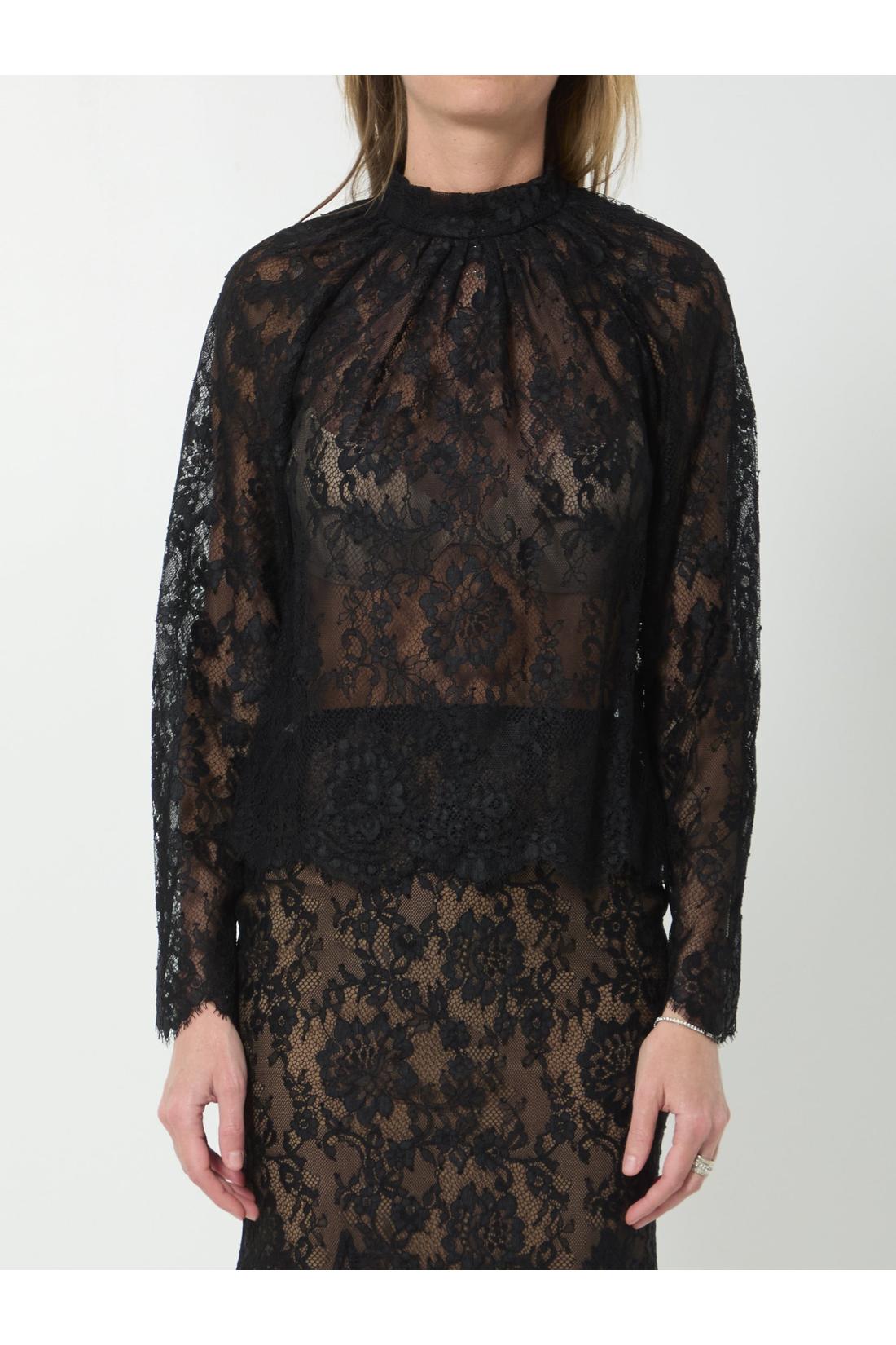 Self Portrait-OUTLET-SALE-Black lace blouse-ARCHIVIST