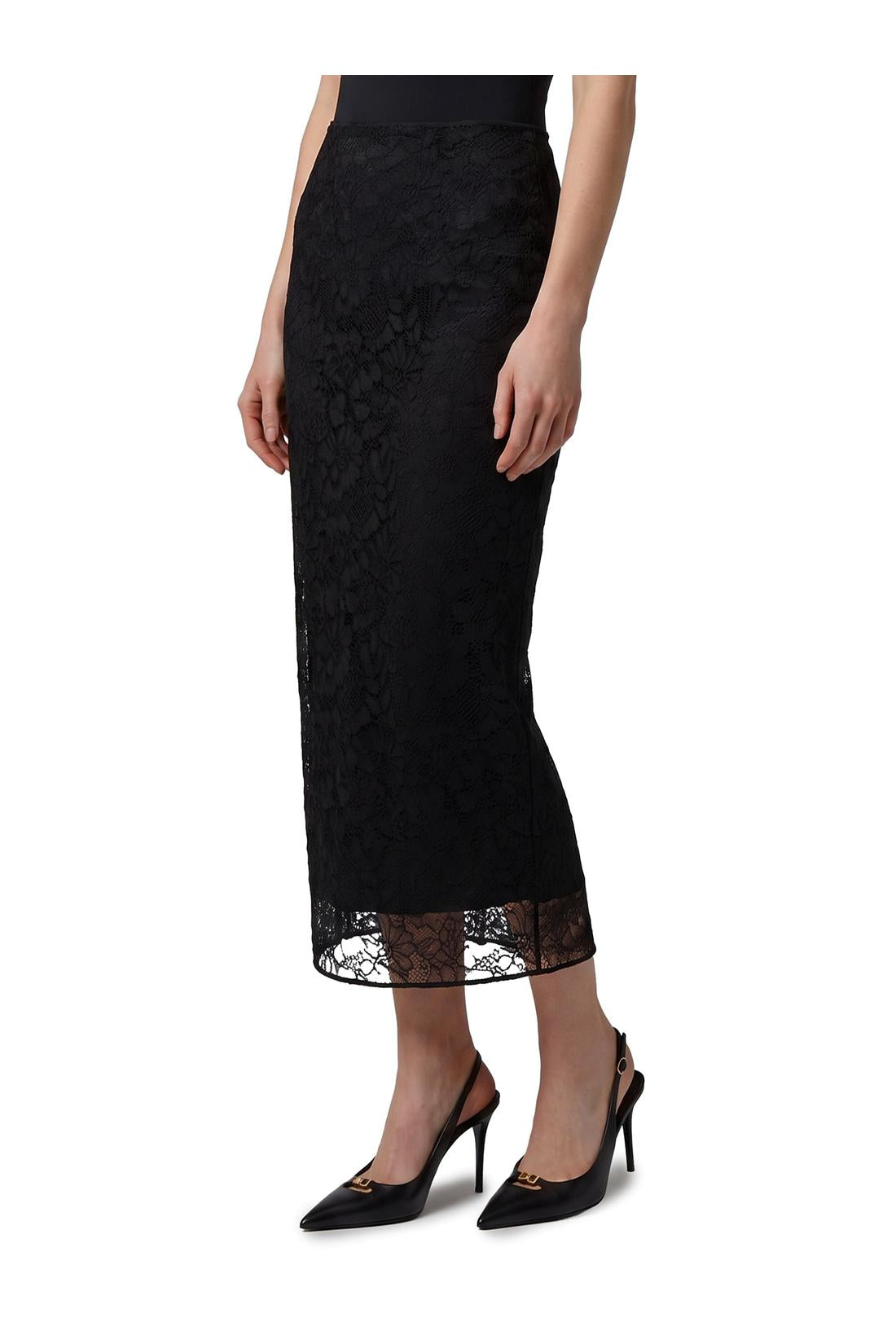 Dolce & Gabbana-OUTLET-SALE-Black lace midi skirT-ARCHIVIST