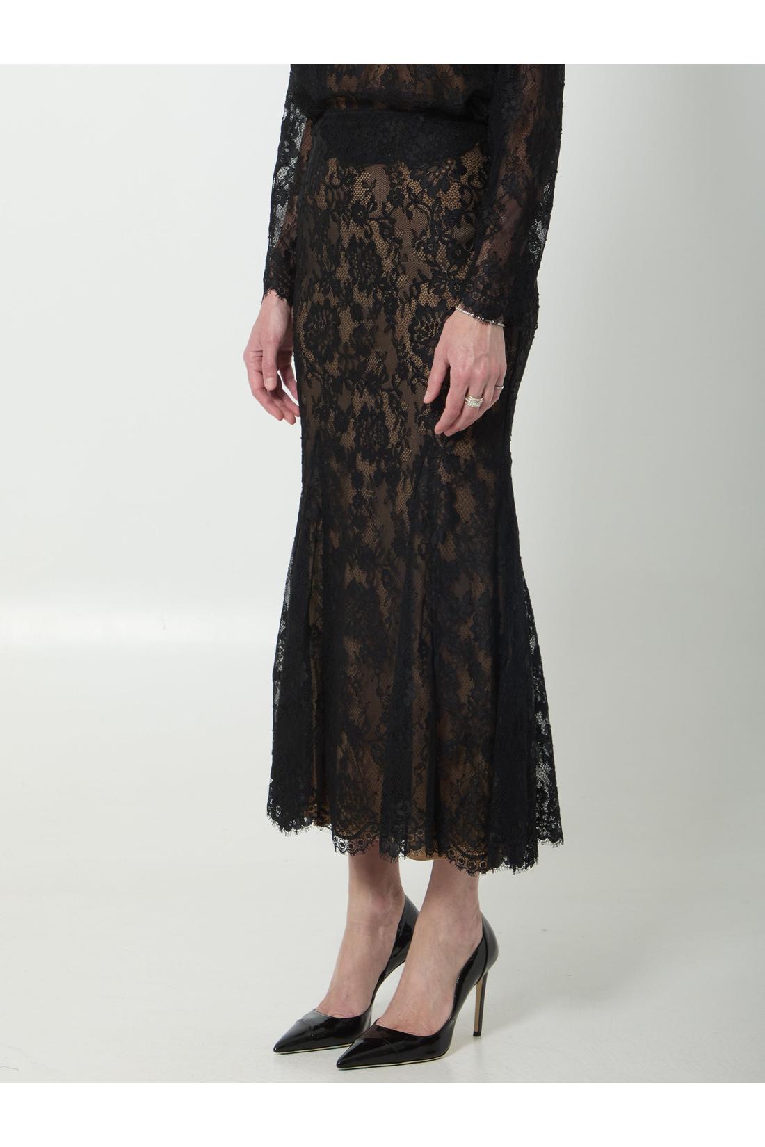Self Portrait-OUTLET-SALE-Black lace midi skirt-ARCHIVIST