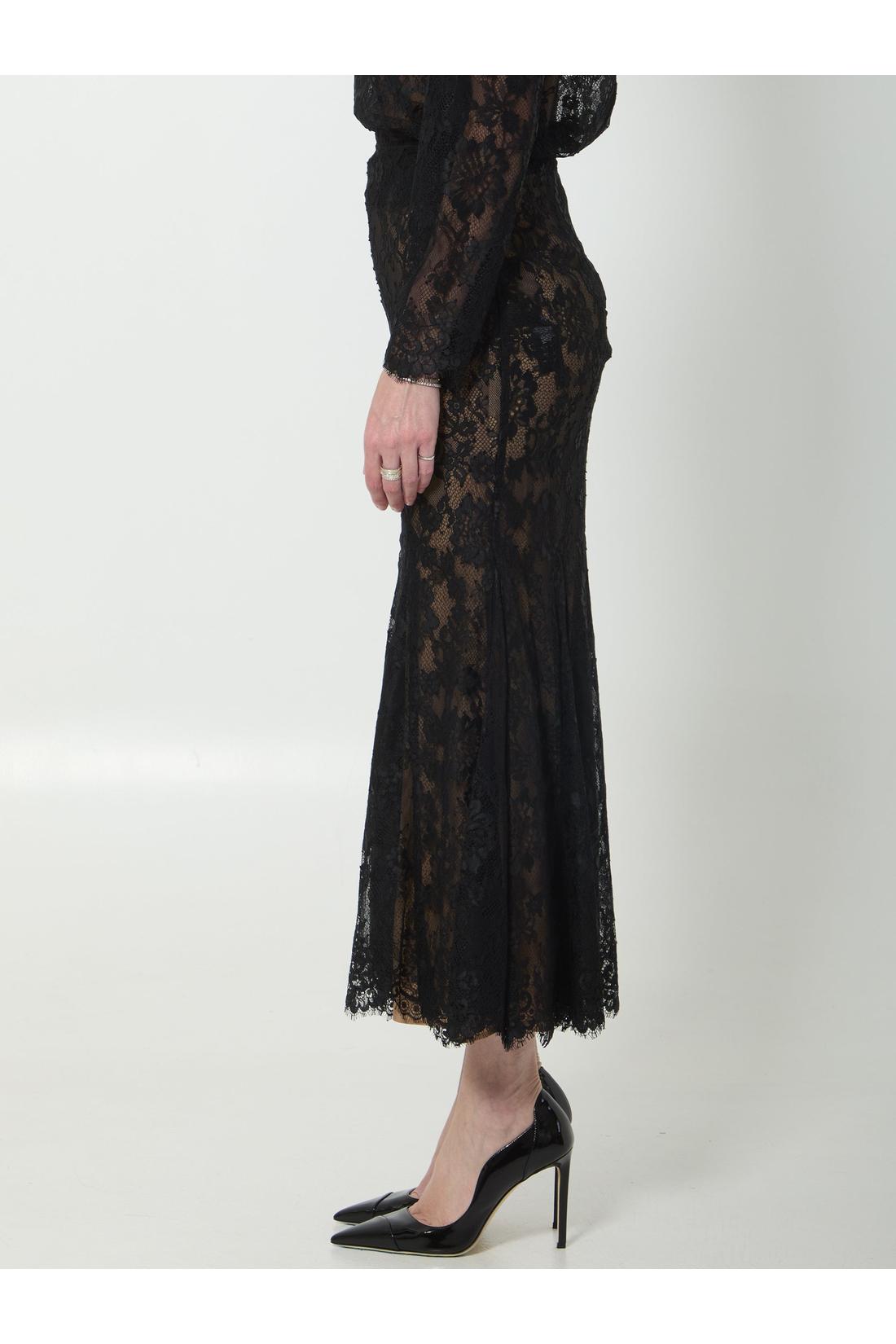 Self Portrait-OUTLET-SALE-Black lace midi skirt-ARCHIVIST
