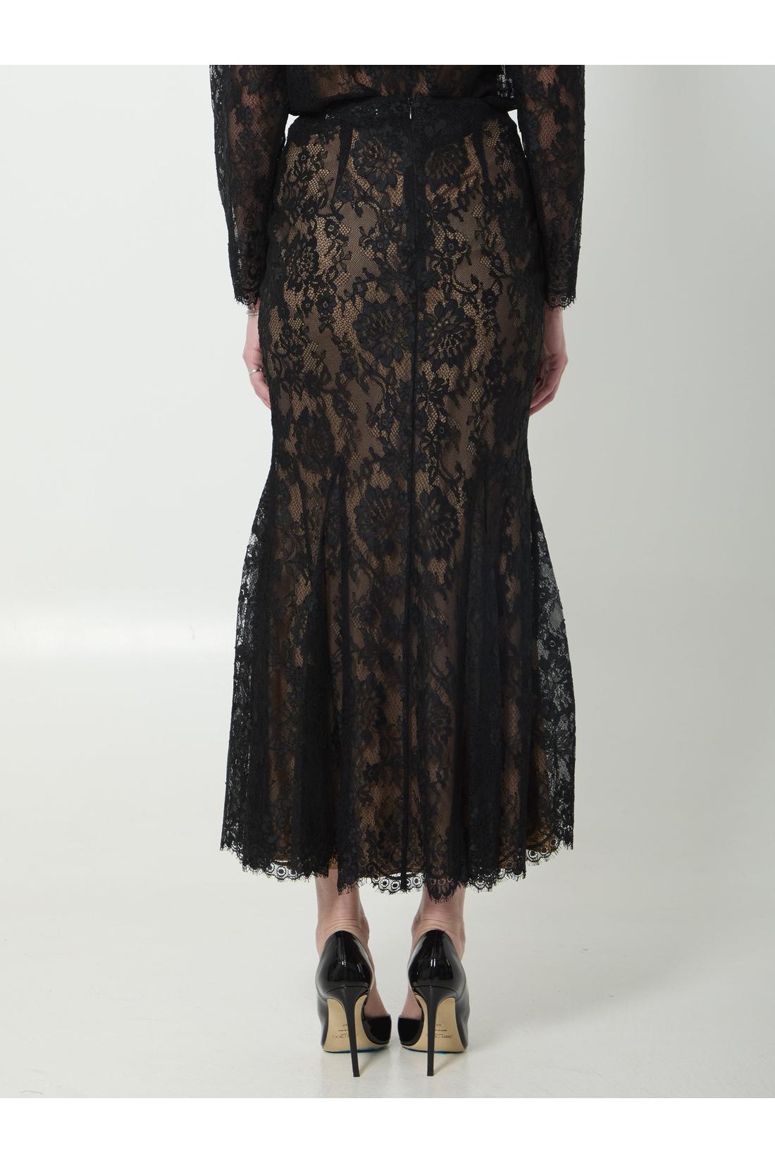 Self Portrait-OUTLET-SALE-Black lace midi skirt-ARCHIVIST