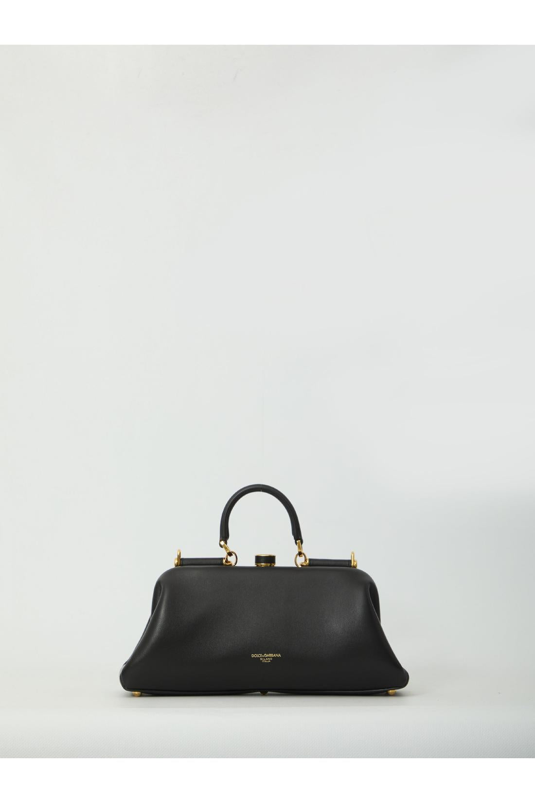 Dolce & Gabbana-OUTLET-SALE-Black lambskin shoulder bag-ARCHIVIST