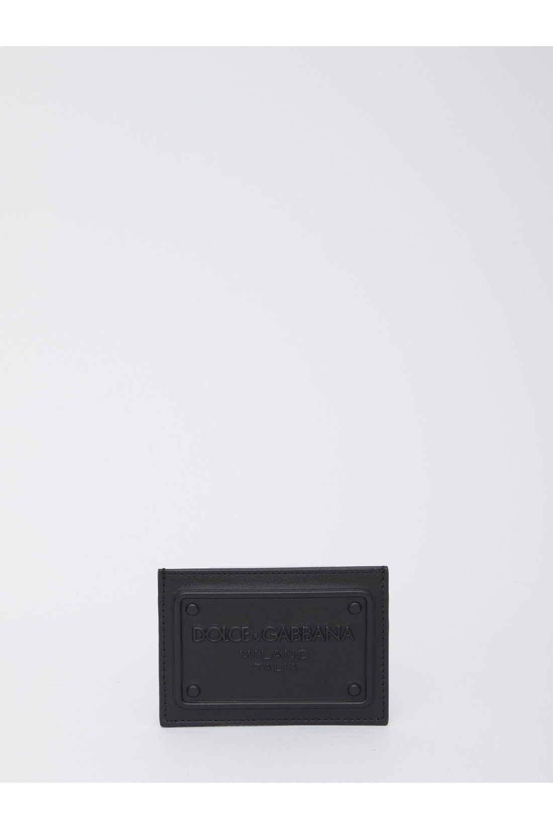 DOLCE&GABBANA-OUTLET-SALE-Black leather cardholder-ARCHIVIST