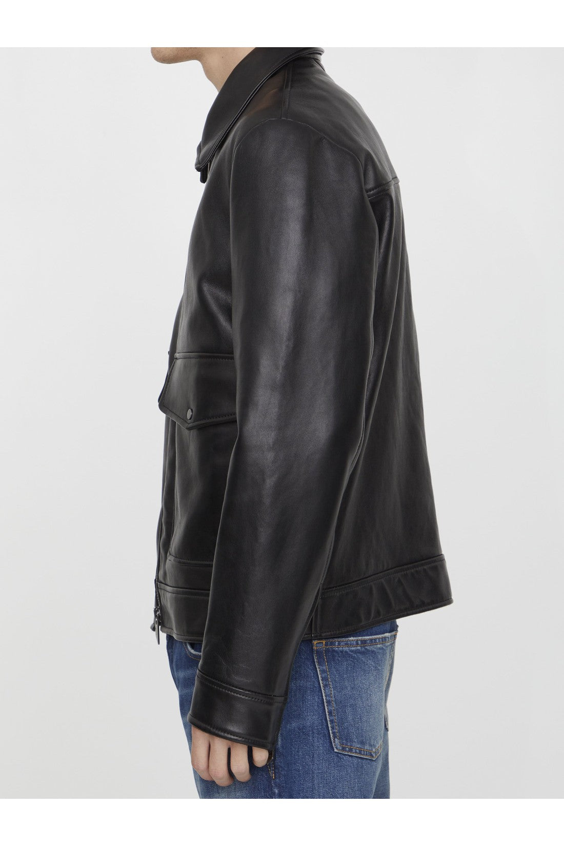 SALVATORE SANTORO-OUTLET-SALE-Black leather jacket-ARCHIVIST