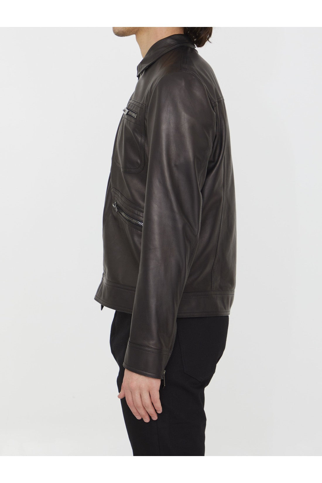 SALVATORE SANTORO-OUTLET-SALE-Black leather jacket-ARCHIVIST