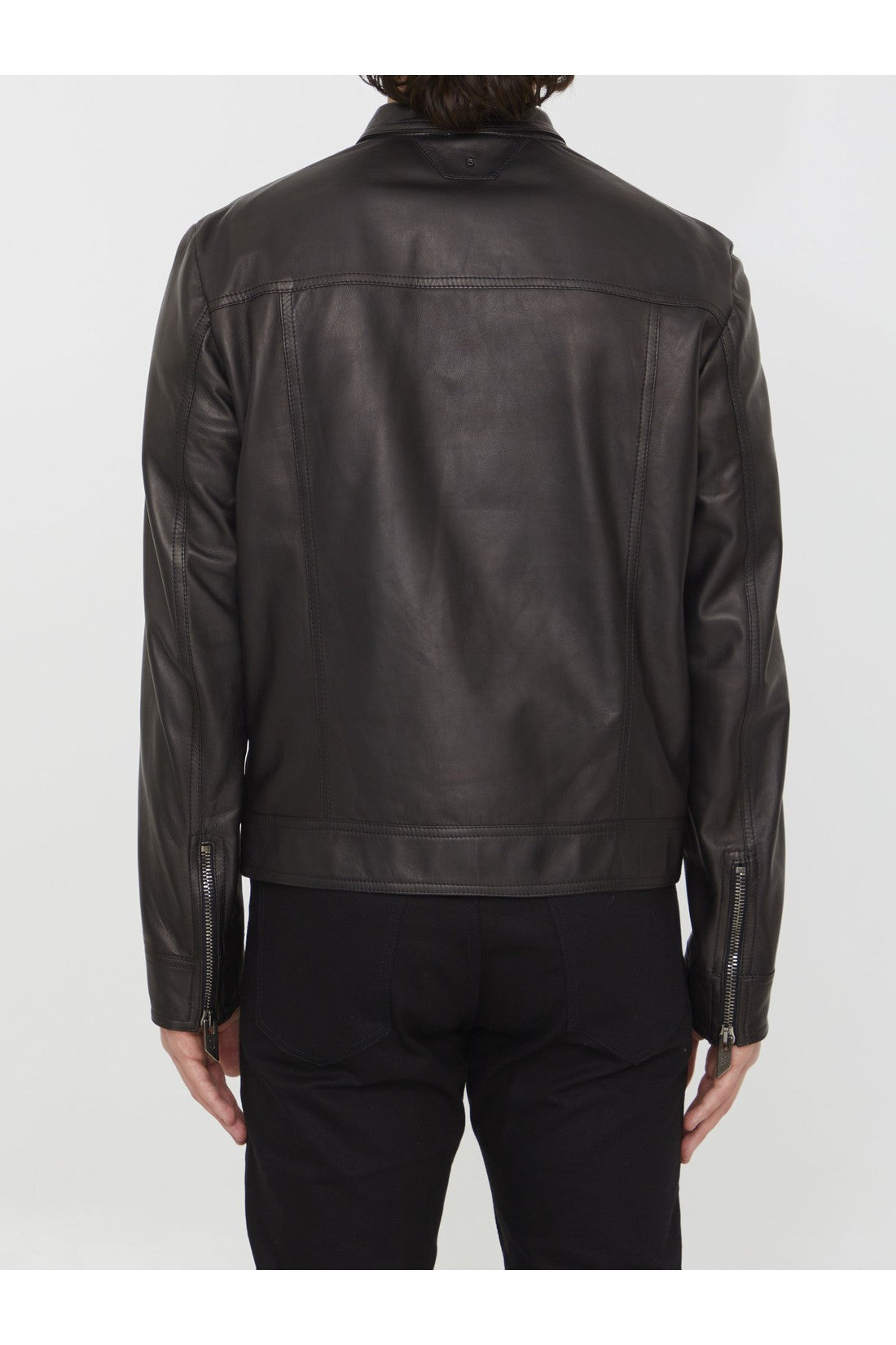 SALVATORE SANTORO-OUTLET-SALE-Black leather jacket-ARCHIVIST