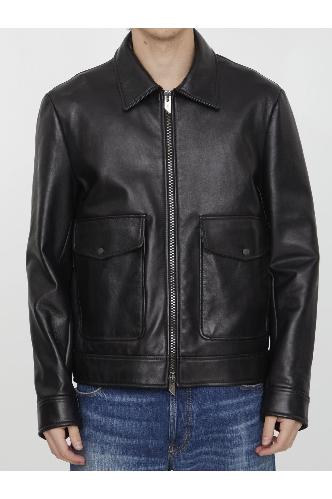 SALVATORE SANTORO-OUTLET-SALE-Black leather jacket-ARCHIVIST