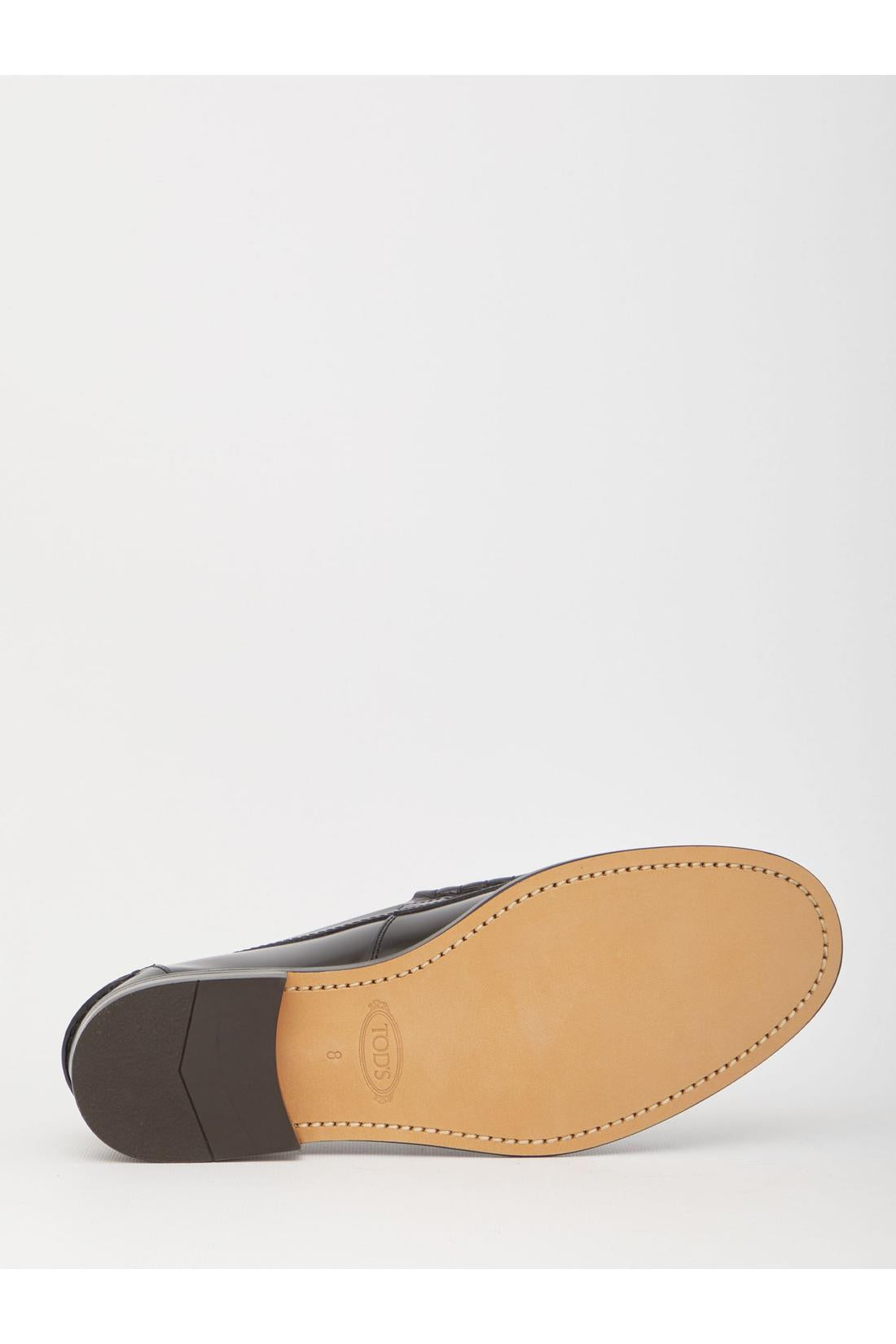 Tod'S-OUTLET-SALE-Black leather loafers-ARCHIVIST