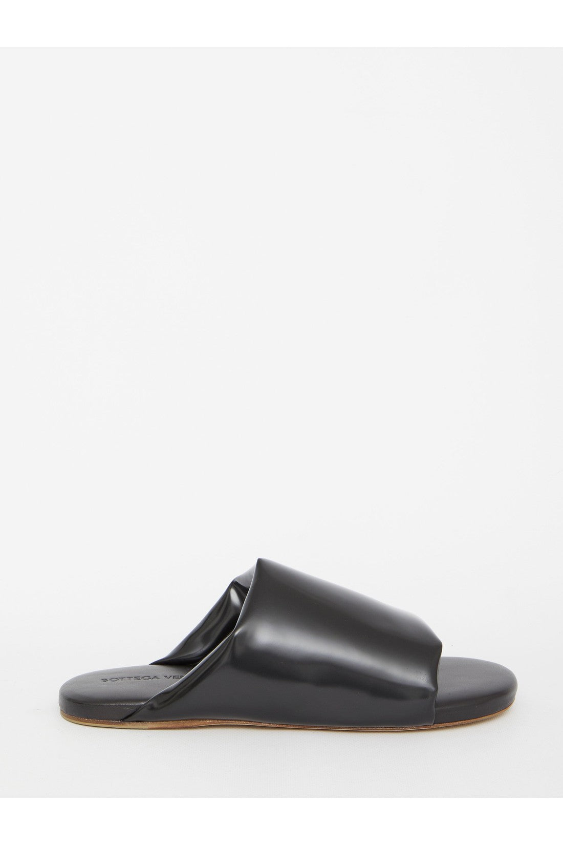 BOTTEGA VENETA-OUTLET-SALE-Black leather slides-ARCHIVIST