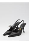 Dolce & Gabbana-OUTLET-SALE-Black leather slingback pumps-ARCHIVIST