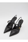 Dolce & Gabbana-OUTLET-SALE-Black leather slingback pumps-ARCHIVIST