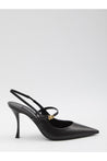 Dolce & Gabbana-OUTLET-SALE-Black leather slingback pumps-ARCHIVIST