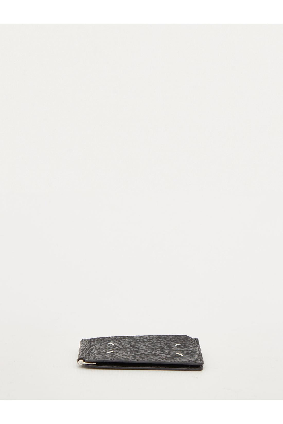 Maison Margiela-OUTLET-SALE-Black leather wallet-ARCHIVIST
