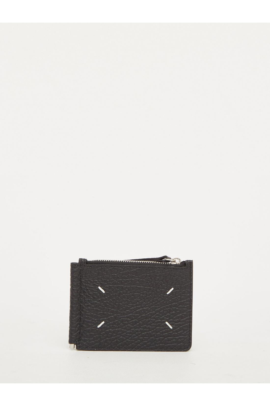 Maison Margiela-OUTLET-SALE-Black leather wallet-ARCHIVIST