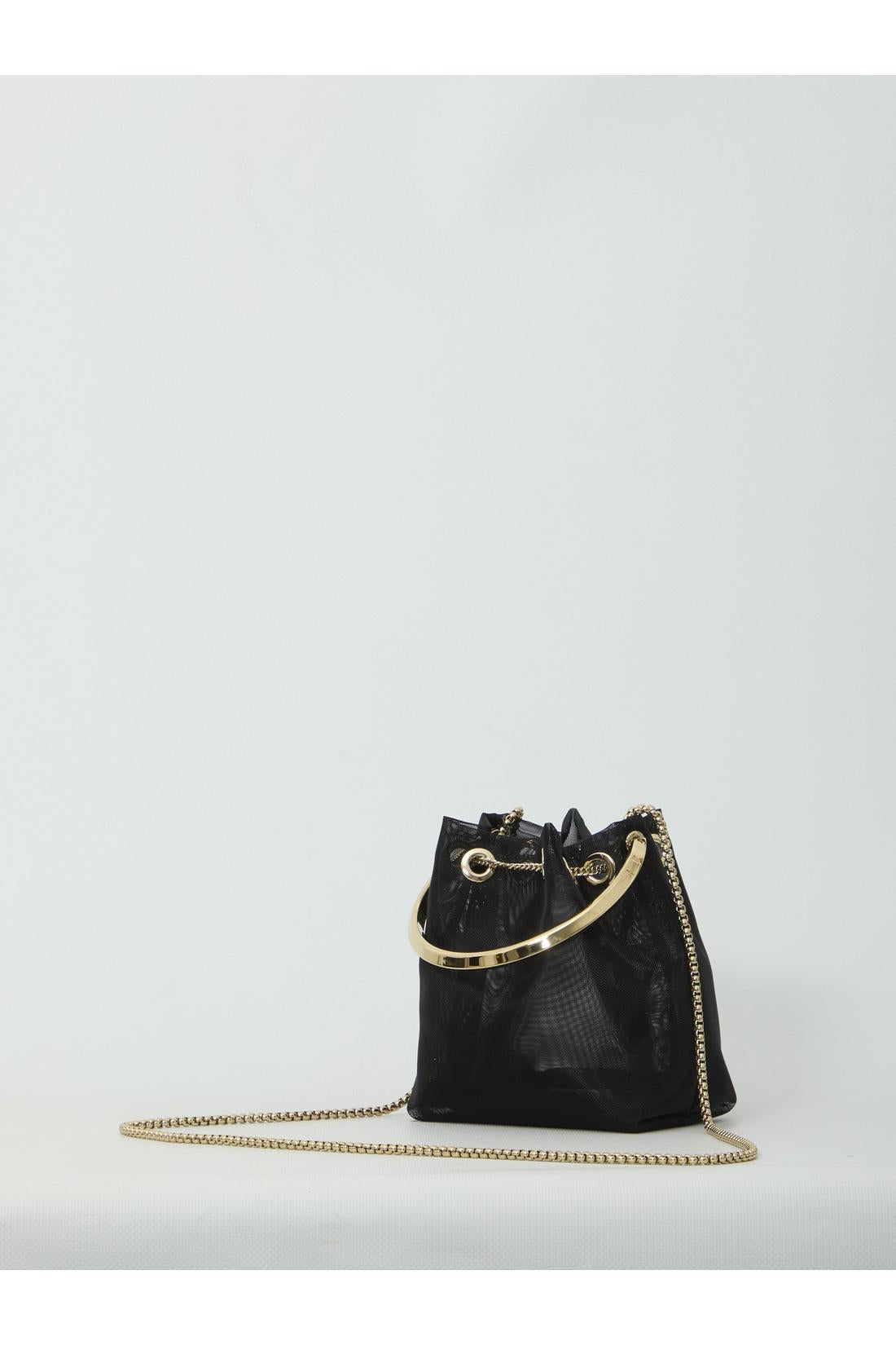 Jimmy Choo-OUTLET-SALE-Black mesh Bon Bon bag-ARCHIVIST