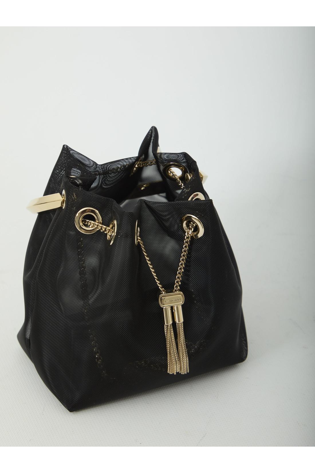 Jimmy Choo-OUTLET-SALE-Black mesh Bon Bon bag-ARCHIVIST