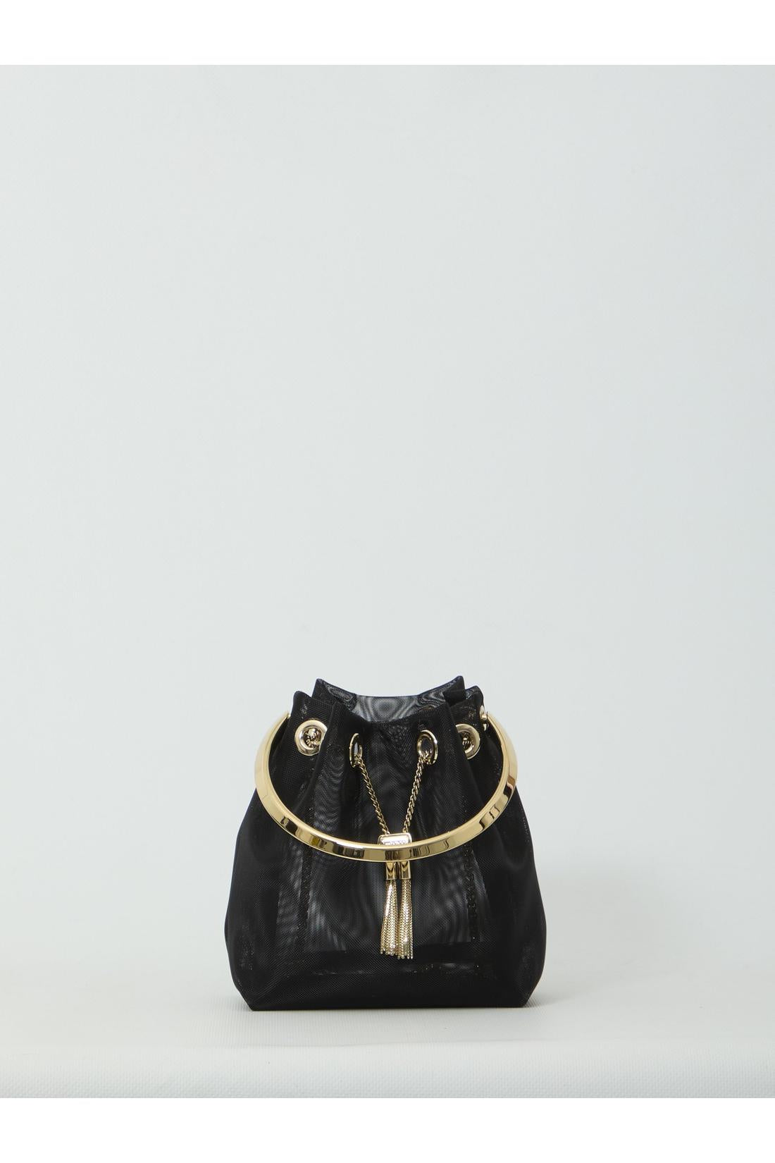Jimmy Choo-OUTLET-SALE-Black mesh Bon Bon bag-ARCHIVIST