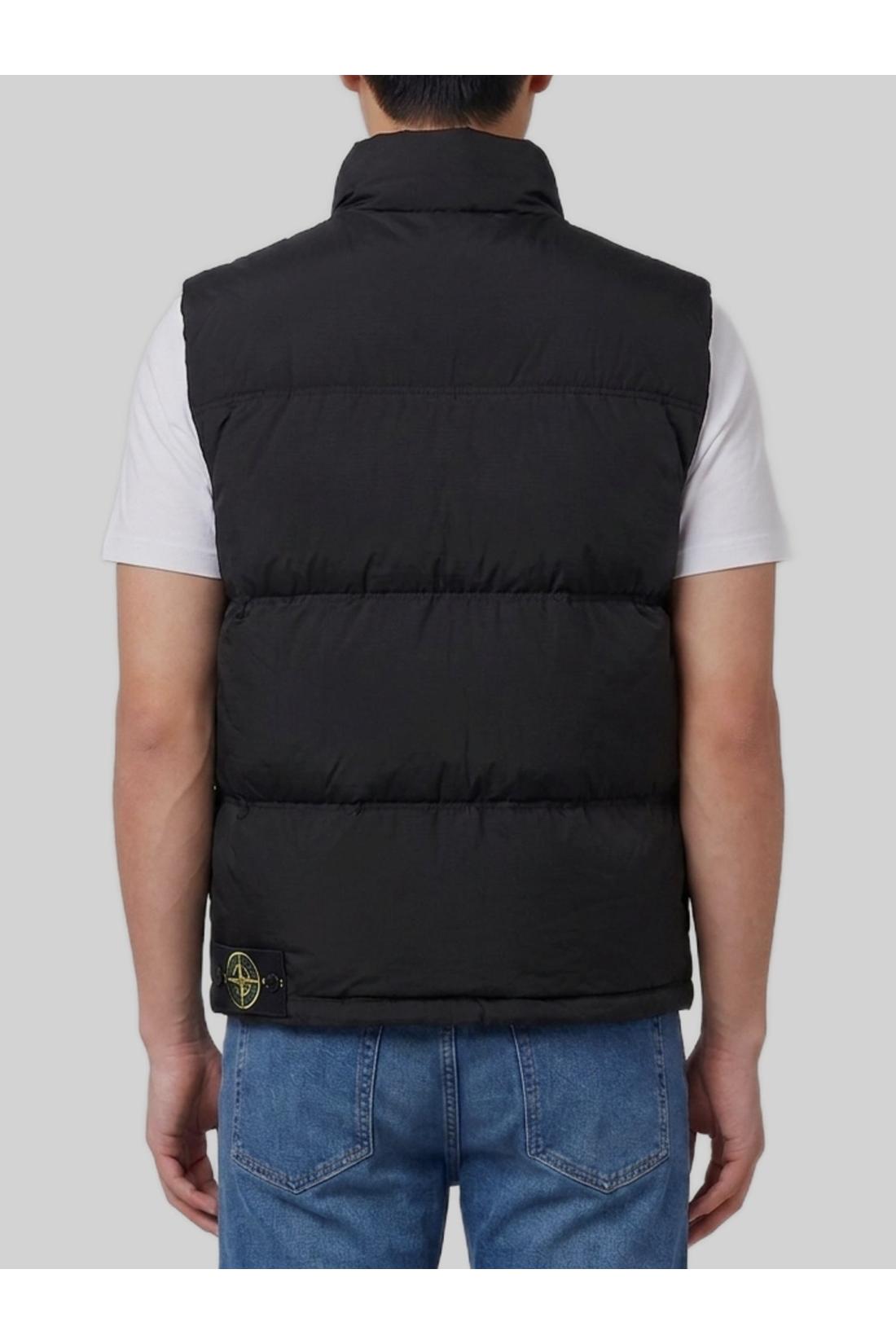 Stone Island-OUTLET-SALE-Black quilted nylon vest-ARCHIVIST