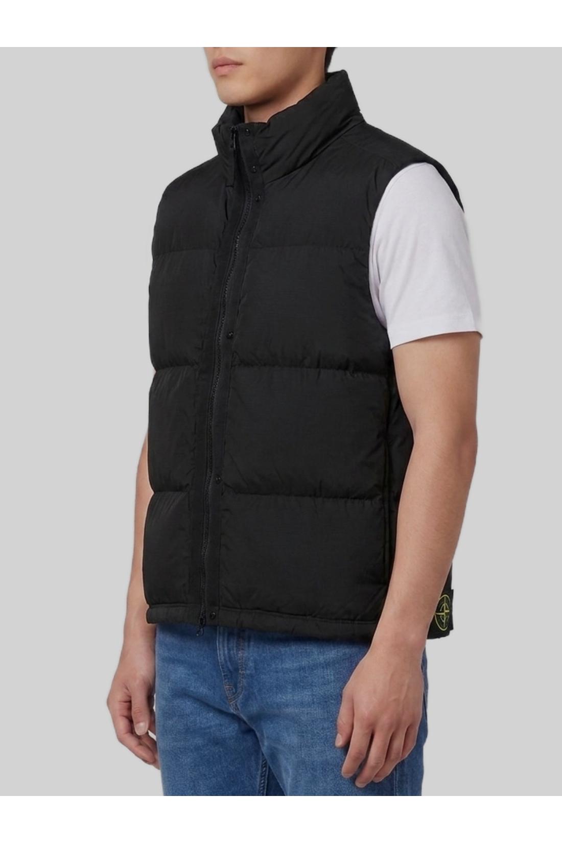 Stone Island-OUTLET-SALE-Black quilted nylon vest-ARCHIVIST
