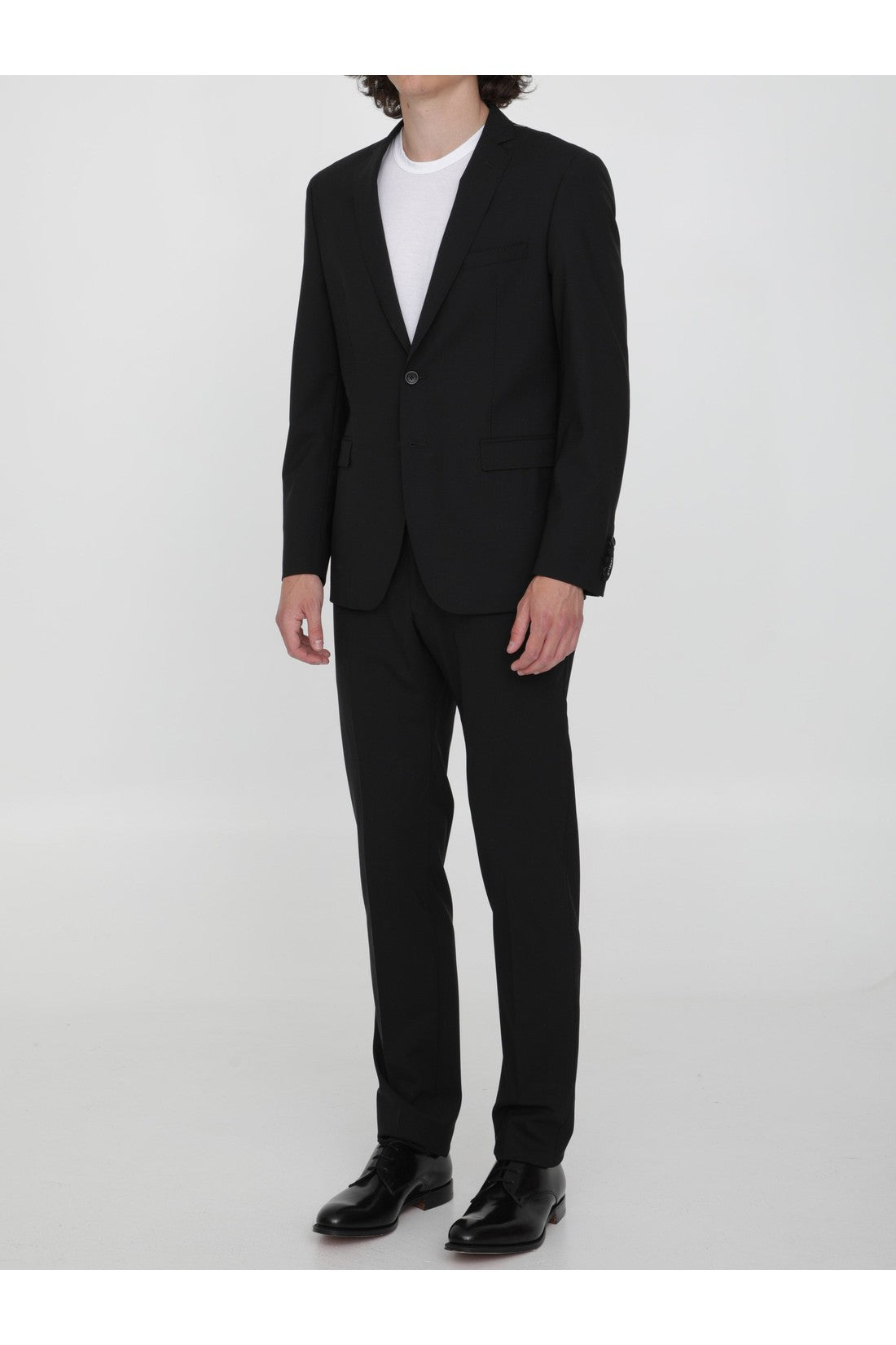 TONELLO-OUTLET-SALE-Black stretch wool suit-ARCHIVIST