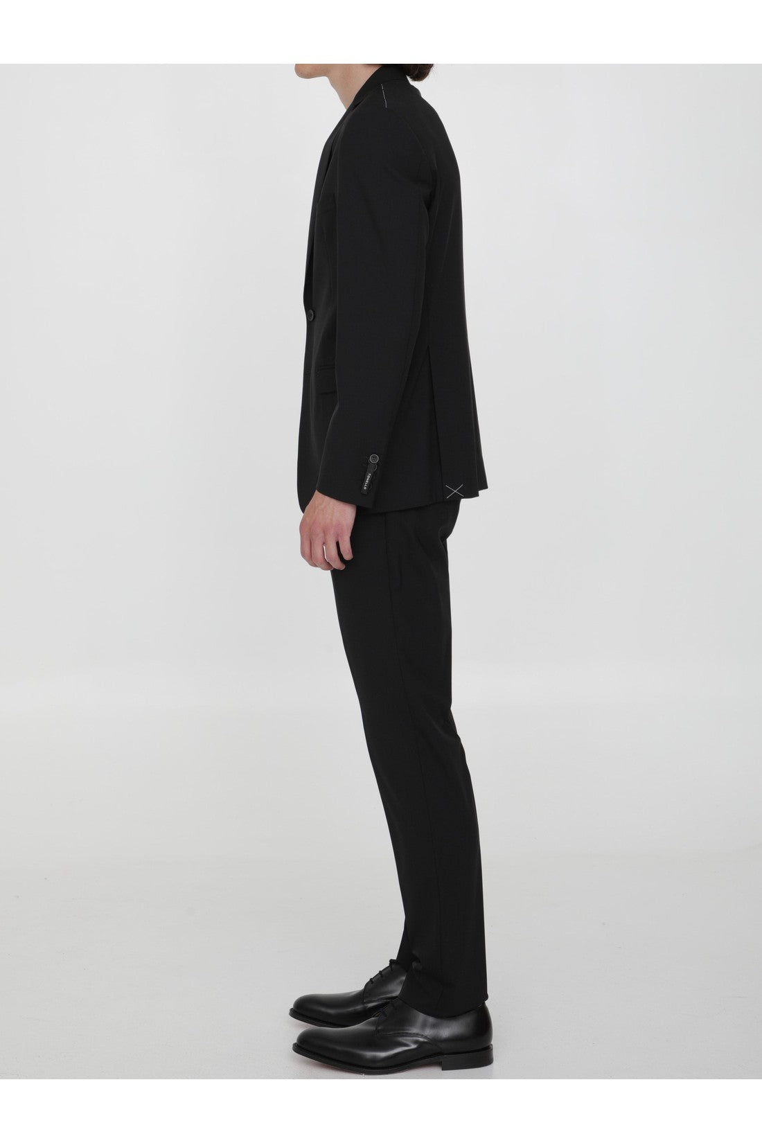 TONELLO-OUTLET-SALE-Black stretch wool suit-ARCHIVIST