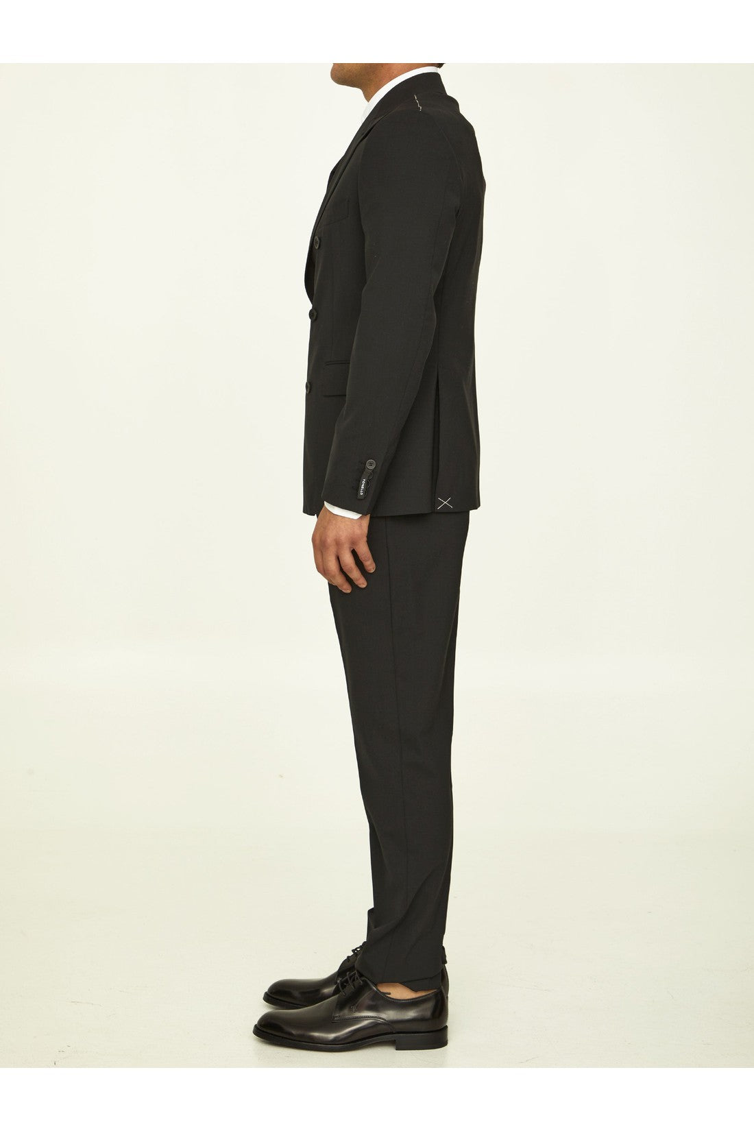 TONELLO-OUTLET-SALE-Black stretch wool suit-ARCHIVIST