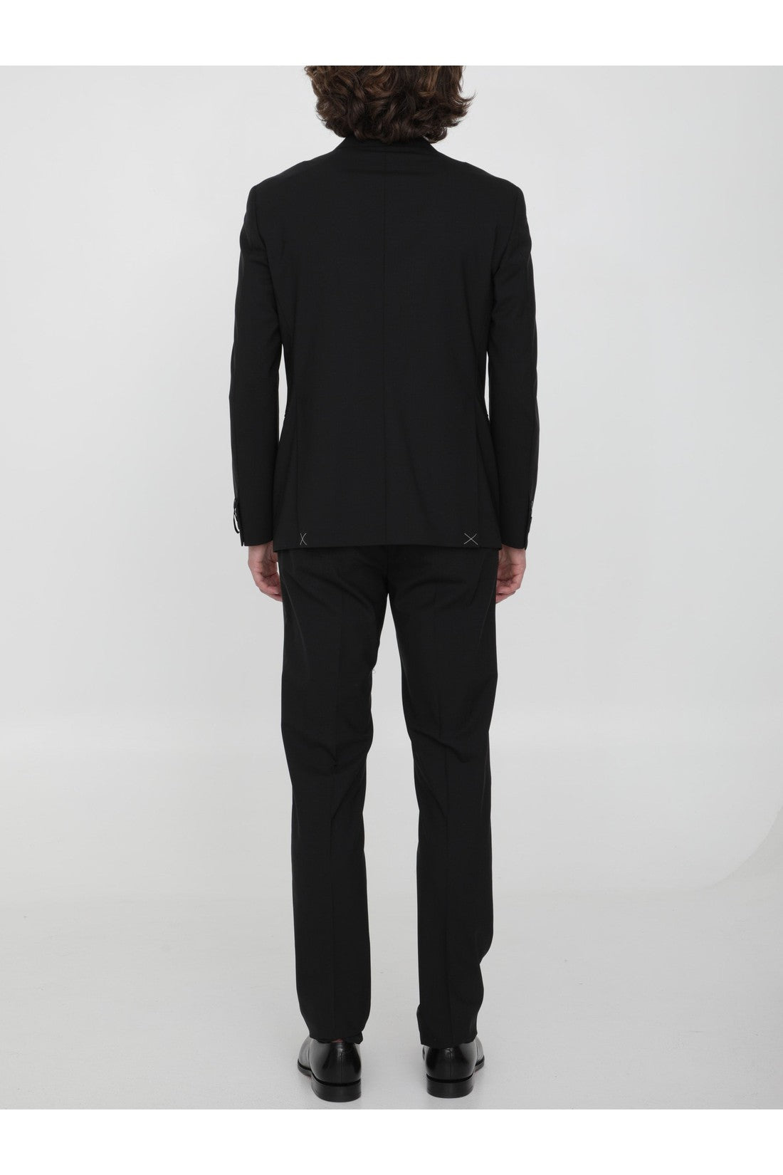 TONELLO-OUTLET-SALE-Black stretch wool suit-ARCHIVIST