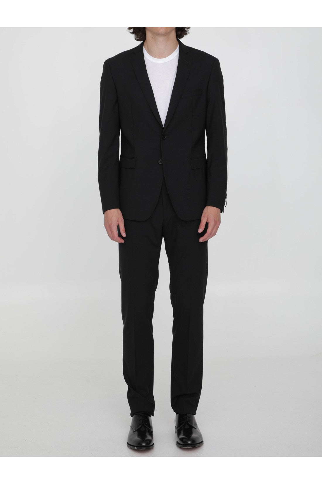 TONELLO-OUTLET-SALE-Black stretch wool suit-ARCHIVIST