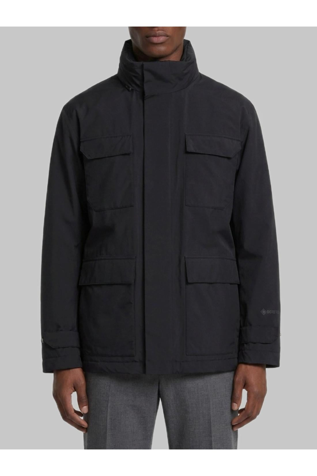 Herno-OUTLET-SALE-Black technical jacket-ARCHIVIST