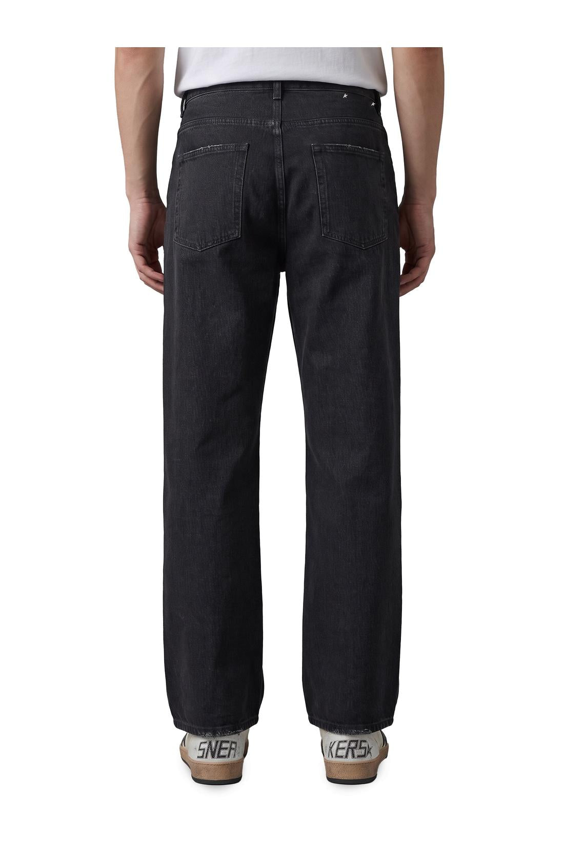 Golden Goose-OUTLET-SALE-Black vintage-effect jeans-ARCHIVIST